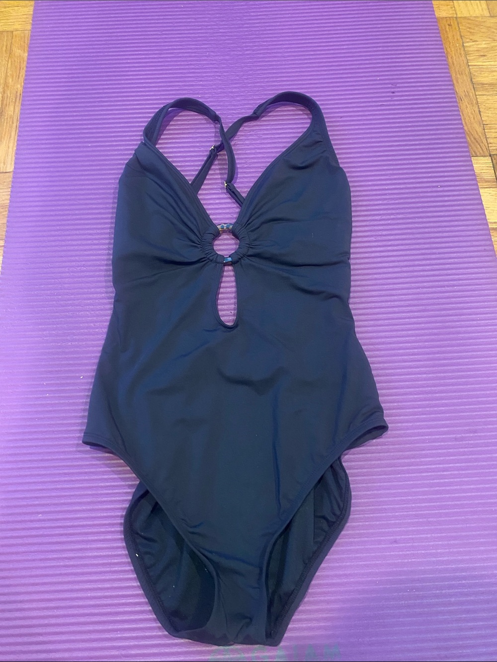 Blue Rod Beattie Women's Black One-Piece Swimsuit with Keyhole Detail